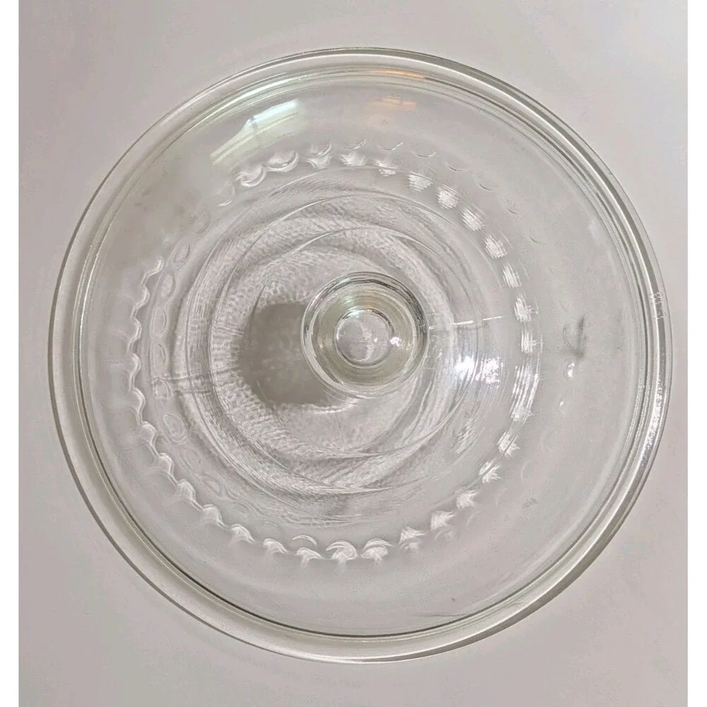 Vintage Pyrex C-10 Clear Glass Replacement Lid Round Casserole Scalloped Rim 10